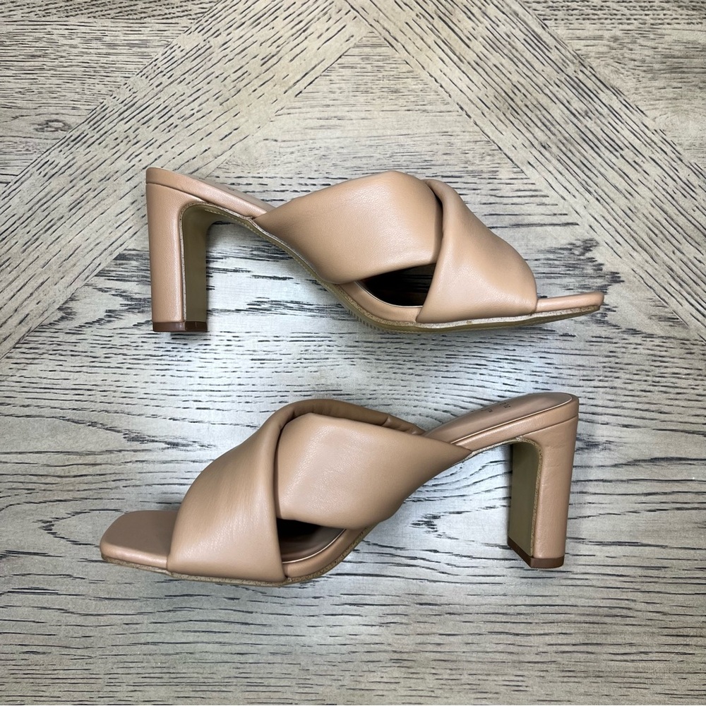 A New Day Casual Crisscross Leather Square Toe Sandal Heel Nude/Tan, Women’s 8 - Picture 6 of 9